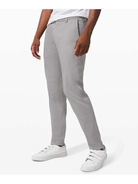 Lululemon Commission Slim Fit 5 Pant Cotton Oxford Grey Travel Office 31" Men 36